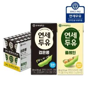 연세두유 고소한플레인두유 24팩+ 검은콩두유 24팩 (총48팩)
