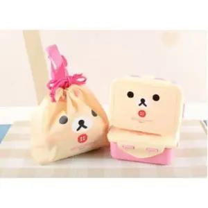 탑탑리빙 리락쿠마 사각밀폐2단도시락베이지 4094