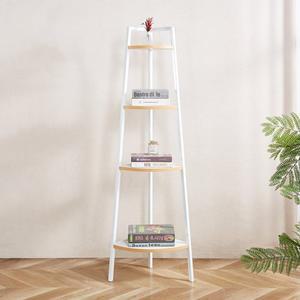 [나인홈가구]스탠드 북선반 모서리 코너 선반 책장 스탠딩 북타워 화분받침대 긴책장 4단