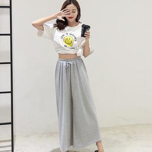 [와이드/밴딩] 베이직 큐롯 밴딩 와이드 팬츠 찰랑 아이스 몸빼 고무줄 바지 여성 여름