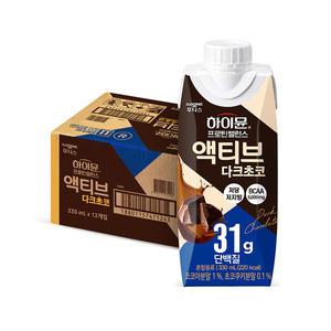 후디스 하이뮨 프로틴 액티브 다크초코, 330ml, 12개