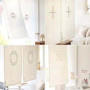 [텐바이텐]프리미엄 자수 가리개커튼 가림막 주방 바란스 중문 현관 커튼