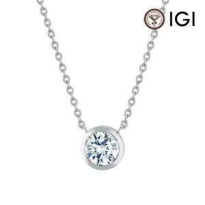 [한국금다이아몬드] 14k 5부 랩 다이아몬드 베젤 목걸이 IGI D VS1
