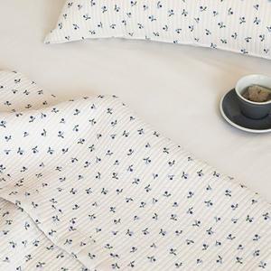 [데일리라이크](김해점)아사면워싱 이불 겸 패드(패턴)-28 Blue cherry (SS/Q/K)