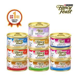 [신제품출시] 퓨리나 화이트라벨 팬시피스트 고양이캔 10종 모음전 (태국산) 85g*12캔