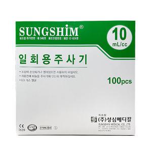성심 일회용 멸균 주사기 10cc 무침 100개입 주사바늘 없음