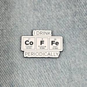 BC789 커피 화학 원소 배지 과학 뱃지 브로치
