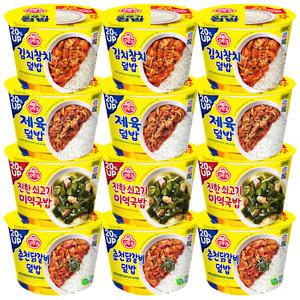 오뚜기 컵밥 각 3개 총 12개 (김치참치+제육+미역국밥+닭갈비)