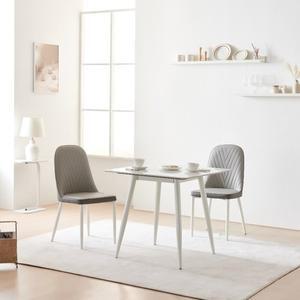 [신세계라이브쇼핑][동서가구] 델리 A형 800 세라믹 2인용 식탁+의자2 DF925109