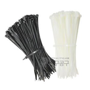 케이블타이 100개 단위 흰색 블랙 100mm - 370mm 전선 배선 전기선 전깃줄 정리 고정타이 고정끈 고정선 정리끈