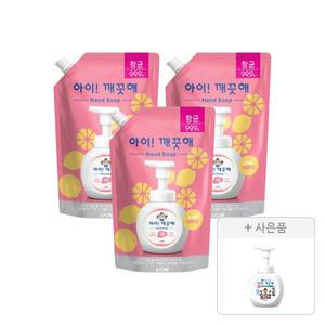 아이깨끗해 핸드워시 레몬 600ml, 3개 + 증정(공용기 250ml, 1개)