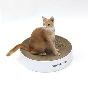 네네린도 원형 소파 수직 고양이 스크래쳐 L 웜화이트