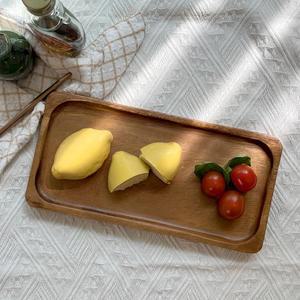 Holin 아카시아 통원목 수제 우드 직사각플레이트 (중)