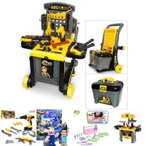 유닛키즈 디럭스 카트 공구 놀이 세트/소꿉/장난감/드릴/작업대/어린이/전동/유아/완구/모형/역할