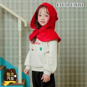 [보리보리/릴리푸리]릴리푸리 리틀산타융기모맨투맨+바라클라바 SET(크림)