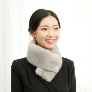 (WJ) 휘메일 양면 실버블루 밍크머플러 국내제작(WMF102) 국내생산 본사직영