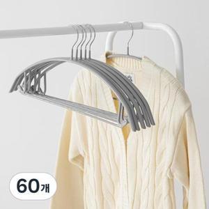 코멧 홈 어깨 뿔 방지 논슬립 옷걸이, 그레이, 60개 one option