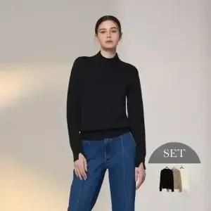 지베르니 프리미엄 홀가먼트 모크넥 니트 3종 (G13-3)