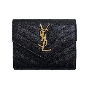 [럭스댓] 국내 24FW 생로랑 403943 / 금장 모노그램 퀄팅 컴팩트 삼단 지갑