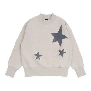 [블루테일](광주신세계)AYH2TS02IV 아이보리 반넥 별나염 맨투맨 티셔츠