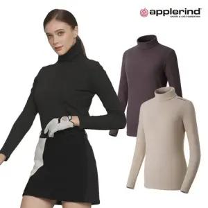 애플라인드 여성 플러피 하이넥 기모 긴팔티셔츠 HKWW0HLS