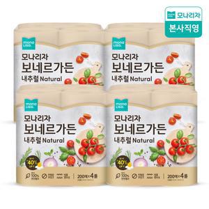 보네르가든 내추럴 키친타올 200매 4롤 4팩 (총 16롤) 키친타월