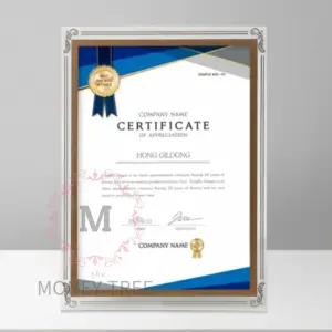 MT 탁상용 상장액자 유리 크리스탈 A4 골드 상장케이스