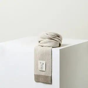 [헤지스](대구신세계)[24FW][peanuts x hazzys] 피너츠 베이지 라인배색 울캐시미어혼방 머플러HIMU4F50...