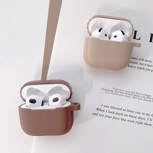 트루커버 브라운 에어팟 케이스 프로 2 3 4세대 TPU 초콜릿 감성 키링 보관함