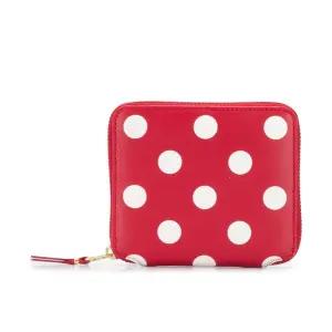 도트 프린트 가죽 라인 지갑 SA2100PD RED