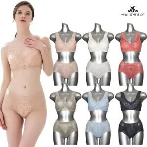 [방송히트]마담엘레강스 1차 빅사이즈 노와이어 브라 팬티 12종(75A100B)