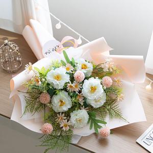 백일홍 조화 꽃다발 들 감성 피치 set 52cm 인테리어 꽃 선물 장식 기념일 졸업식 발표회 학예회