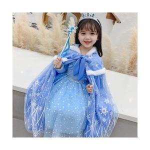 블루 엘사 공주 벨벳 겨울 망토 여아 유아 코스튬