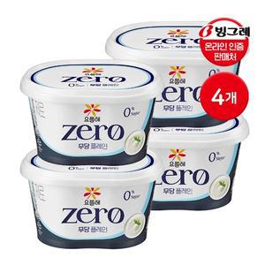 빙그레 요플레 제로 무당 플레인 400ml 4개 / 떠먹는 제로슈거 요거트