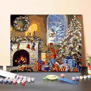 크리스마스 피포 페인팅 세계 명화 그리기 산타 트리 눈사람 유화 세트