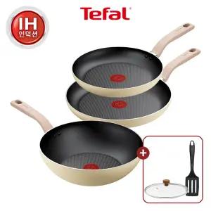 [테팔] 데이지 인덕션 3종(팬24+팬28+웍28)+우드뚜껑28+비앤비뉴 조리도구 1개