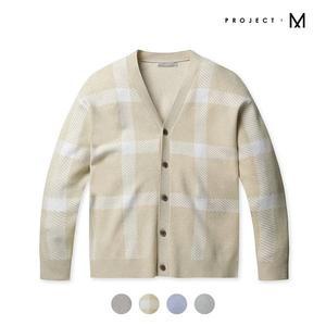 [프로젝트엠] 남성 Y넥 솔리드 패턴 가디건_EPD1EC1100