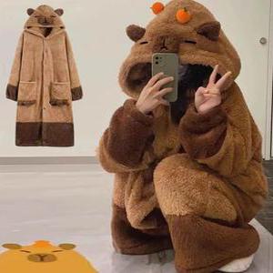 귤삔세트 귀여운 파키바라 후드담요 입는담요 성인수면조끼 잠옷 귀여운실내복 커플실내복 캠핑잠옷