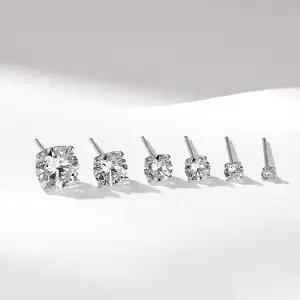 [골드팡] 14k/18k 헤이즈 4프롱 랩 다이아몬드 귀걸이