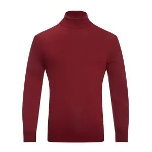 [프랑코페라로] 솔리드 터틀넥 스웨터 와인 (AMZ240279)