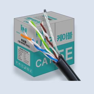 옥외 철심 UTP 랜케이블 200M CAT5E 옥외용 CCTV 랜선 2중피복 블랙