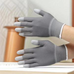 PU 탑 장갑 손끝 코팅장갑 손가락 탑피트 회색 TOP 목장갑 작업용 (S 10켤레)