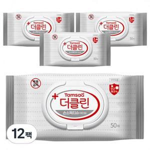 탐사 더클린 손소독 티슈 캡형 (에탄올), 50매, 12개 one option