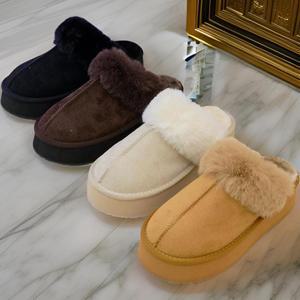 여성 소프트 4.5cm 털 안감 슬리퍼 뮬
