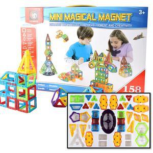 어린이 자석 블럭 놀이 아동 상상력 창의력 입체 도형 자석블럭 158pcs