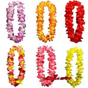 화환 하와이안 인조 레이스 목걸이 DIY 멋진 드레스 하와이 해변 파티 장식 크리스마스 할로윈