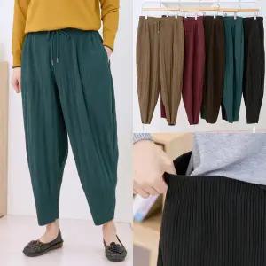 엄마옷 마미소 항아리 주름 바지 와이드 골지 골덴 배기 몸빼 할머니 빅사이즈 40 70 마담 중년 여성 옷