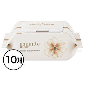 아망떼 베이직 아기 물티슈 대용량 엠보싱 120매 캡형 x10개