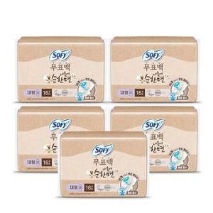 쏘피 바디피트 생리대 대형 순한면 무표백 16P 5개