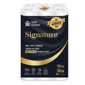 숨 시그니처 4겹 두루마리 휴지  100%천연펄프 30M 30롤 - 1팩